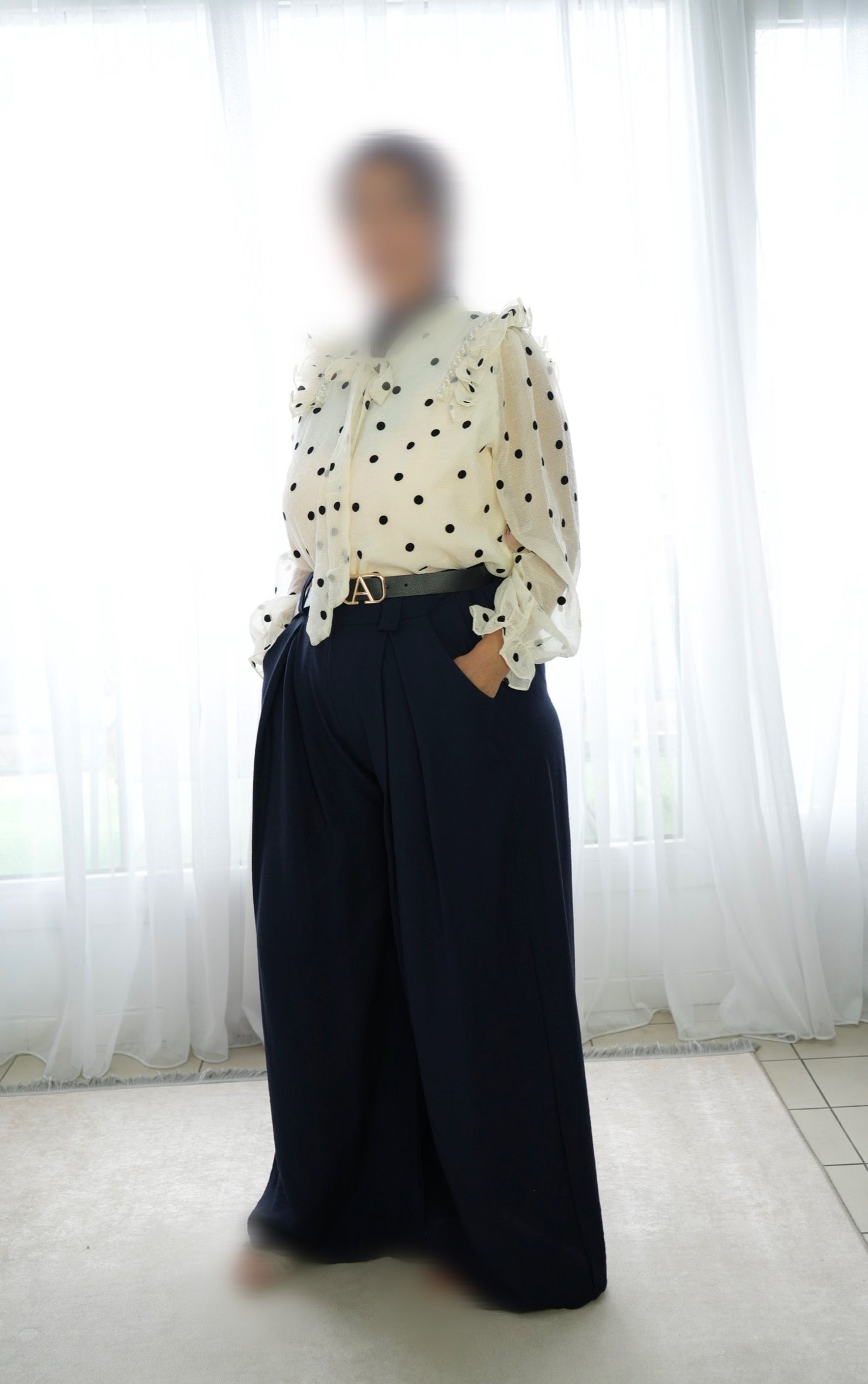 Pantalon Palazzo bleu nuit